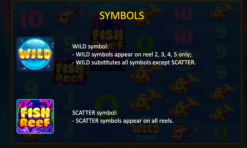 Слот Fish Reef символы